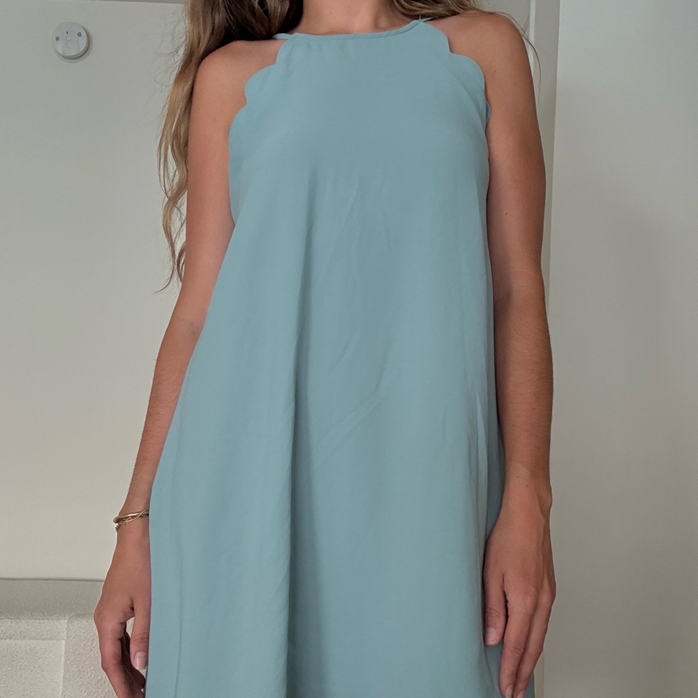 Elegant Blue Sleeveless Dress